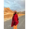 Bordo İçi Şardonlu Kapşonlu Hırka