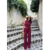 Bordo Kayık Yaka Compact İkili Takım