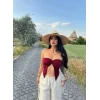 Bordo Kelebek Büstiyer
