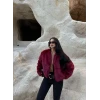 Bordo Pure Kısa Kürk