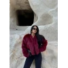 Bordo Pure Kısa Kürk