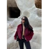 Bordo Pure Kısa Kürk