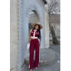 Bordo Şeritli Ottoman İkili Takım