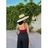 Bordo Yaka Dantelli Degaje Bodysuit