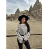 Çizgili Crop Kazak