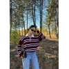 Çizgili Polo Yaka Kazak