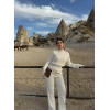 Ekru Balıkçı Yaka Basic Triko Takım