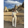 Ekru Balıkçı Yaka Basic Triko Takım