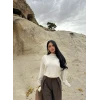 Ekru Dik Yaka Selanik Sweat