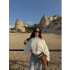 Ekru Rust Yarasa Bluz