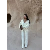 Ekru Yumoş Triko Üçlü Takım