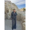 Gri Çift Fermuarlı Triko Takım