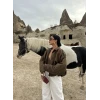 Haki Süet Oversize Mont