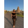 İçi Astarlı Etek&Crop İkili Takım
