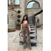 Işıltı Leopar Desen Pantolon