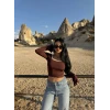 Kahve Bold Biyeli Crop