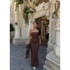Kahve Bolerolu Ottoman İkili Takım