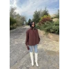 Kahve Dik Yaka Trençkot