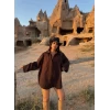 Kahve Kolları Volanlı Bf Gömlek