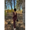 Kahve Sırt Degaje Sandy Elbise