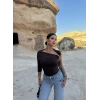 Kahve Tek Omuz Tokalı Bluz