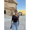 Kahve Tek Omuz Tokalı Bluz