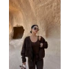Kahve Yumoş Triko Üçlü Takım