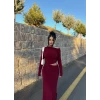 Kayık Yaka Bel Dekolte Elbise