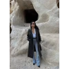 Kuşaklı Deri Pardesü