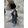 Kuşaklı Deri Pardesü