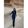 Lacivert Fermuarlı Sandy Tulum
