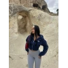 Lacivert Kol Biyeli Logo Sweat