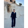 Lacivert Modal Düğmeli İkili Takım