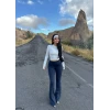 Lacivert Yüksek Bel İspanyol Tayt