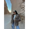 Leopar Desen Suni Kürk