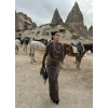 Leopar Şal Yaka Maxi Elbise