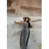Leopar Yaka Aksesuarlı Arya Elbise