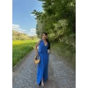 Mavi Aerobin Etek Yelek İkili Takım