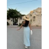 Mavi Askılı Elegant Elbise