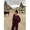Mürdüm Kayık Yaka Modal İkili Takım