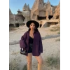 Mürdüm Kolları Volanlı Bf Gömlek