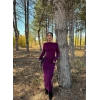 Mürdüm Sırt Degaje Sandy Elbise