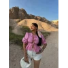 Pembe Balon Kol Poplin Bluz