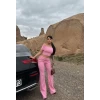 Pembe Katlamalı Madonna Kaşkorse İkili Takım