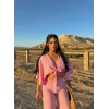Pembe Önden Bağlamalı Çilek İkili Takım
