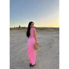 Pembe Önü Bağlamalı Etekli İkili Takım