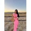 Pembe Önü Bağlamalı Etekli İkili Takım