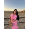 Pembe Önü Bağlamalı Etekli İkili Takım