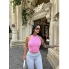 Pembe Sakallı Kolsuz Triko