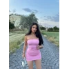 Pembe Straplez Basic Elbise